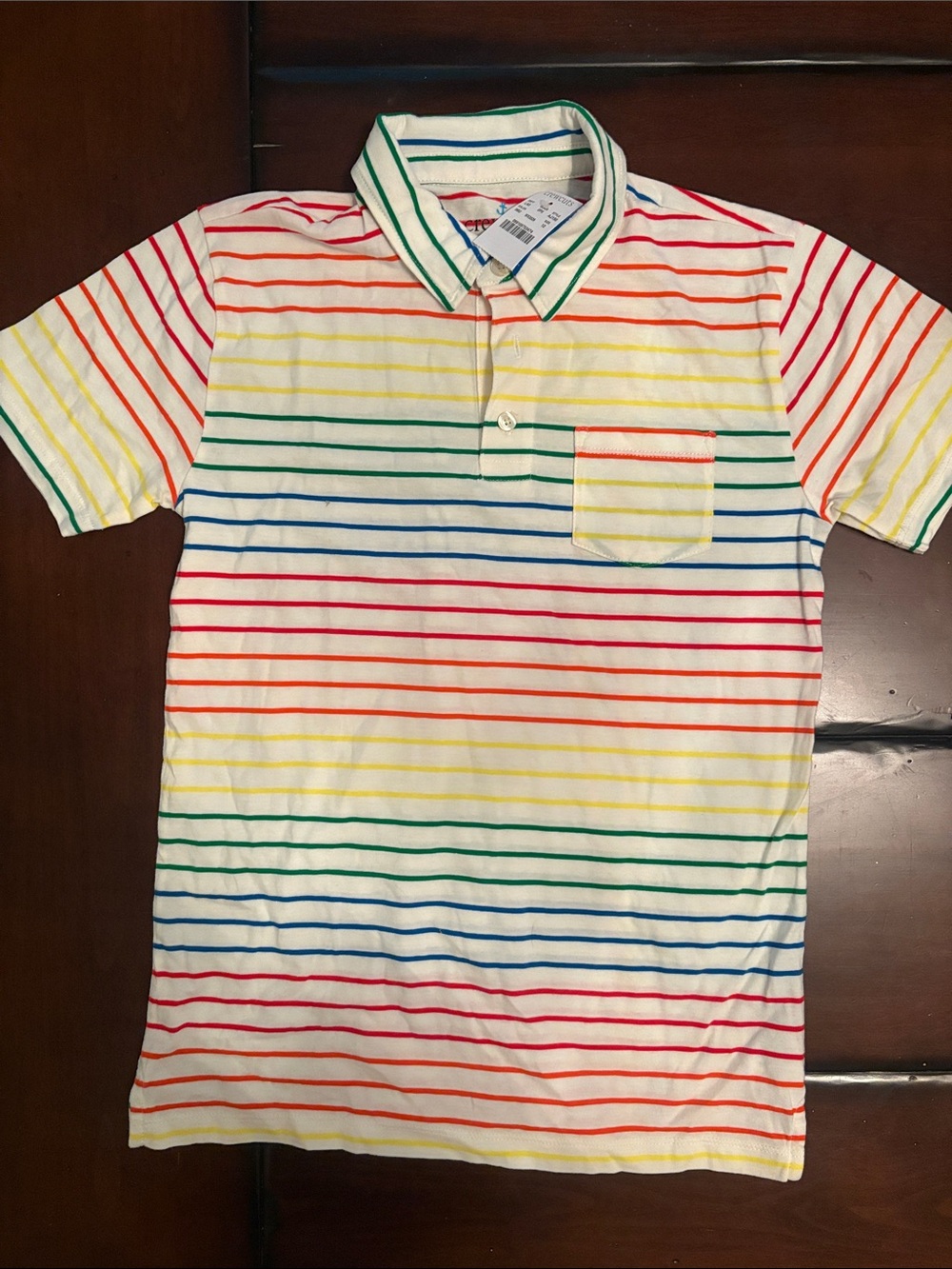 Crewcuts Polo with Rainbow Stripes